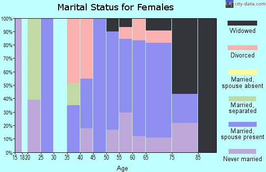 Zip code 42634 marital status for females
