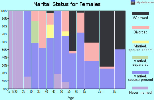 Zip code 42713 marital status for females