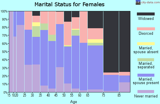 Zip code 42717 marital status for females