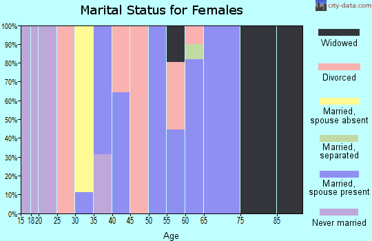 Zip code 42741 marital status for females