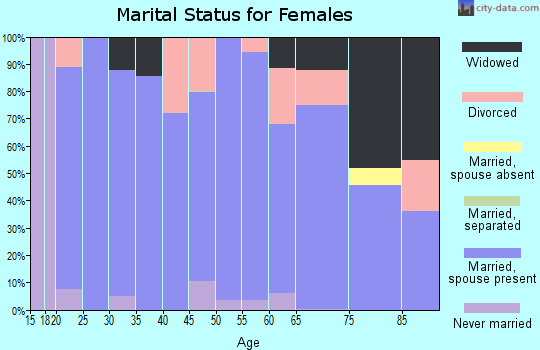 Zip code 43028 marital status for females