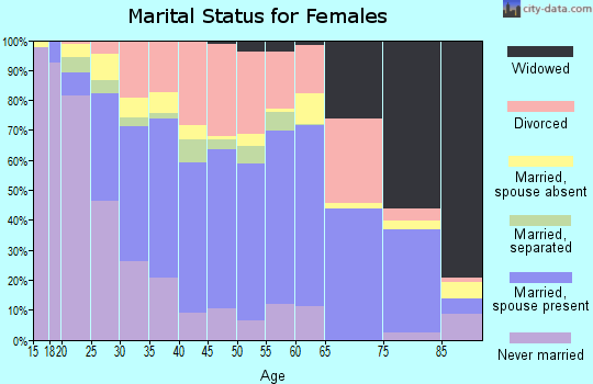 Zip code 43040 marital status for females