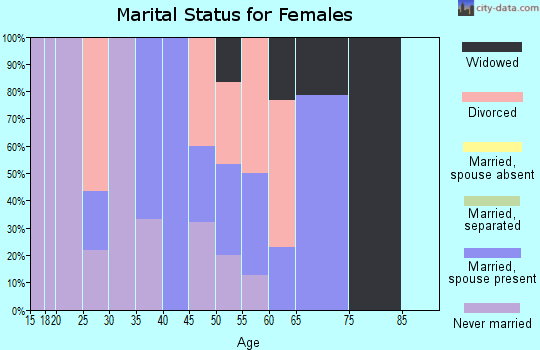 Zip code 43126 marital status for females