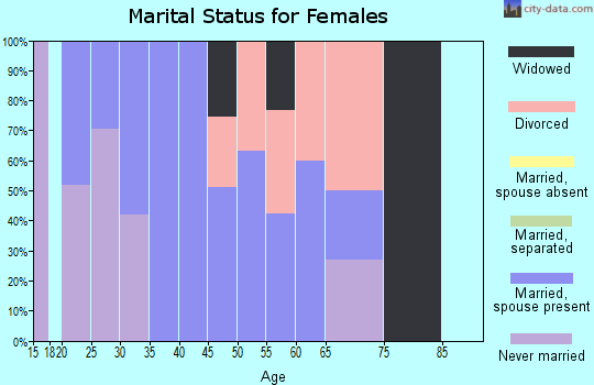 Zip code 43152 marital status for females