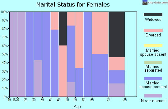 Zip code 43156 marital status for females