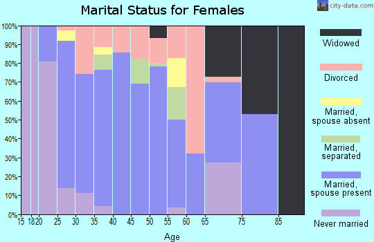 Zip code 43164 marital status for females
