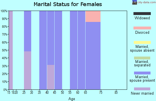 Zip code 43319 marital status for females