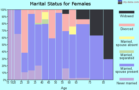 Zip code 43358 marital status for females