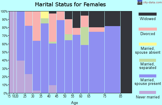 Zip code 43406 marital status for females