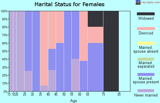 Zip code 43408 marital status for females
