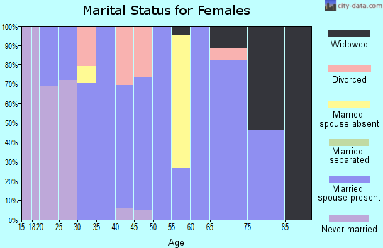 Zip code 43413 marital status for females