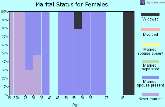 Zip code 43432 marital status for females