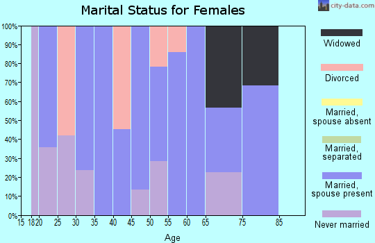 Zip code 43464 marital status for females