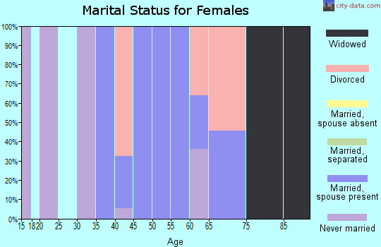 Zip code 43501 marital status for females