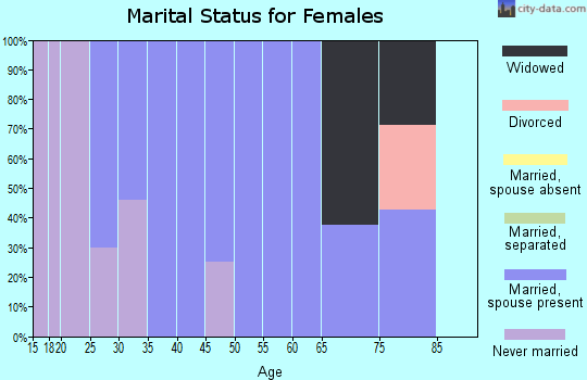 Zip code 43529 marital status for females