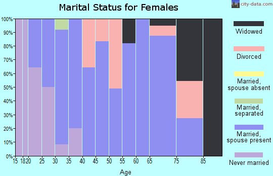 Zip code 43535 marital status for females