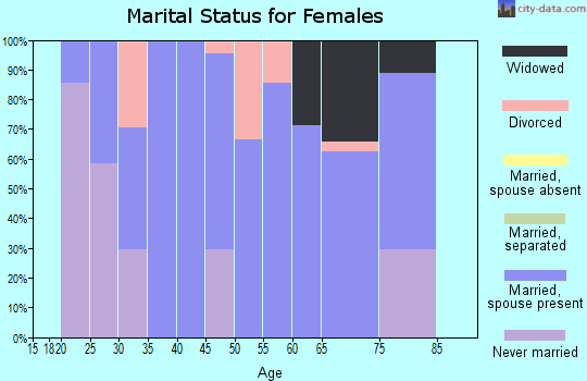 Zip code 43548 marital status for females