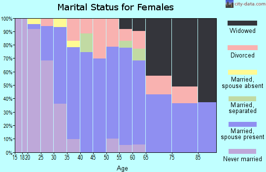 Zip code 43619 marital status for females