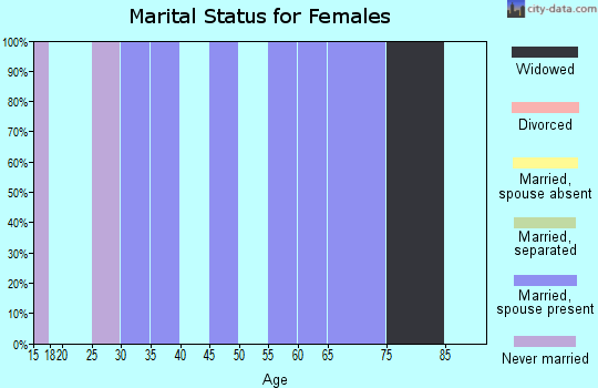 Zip code 43722 marital status for females