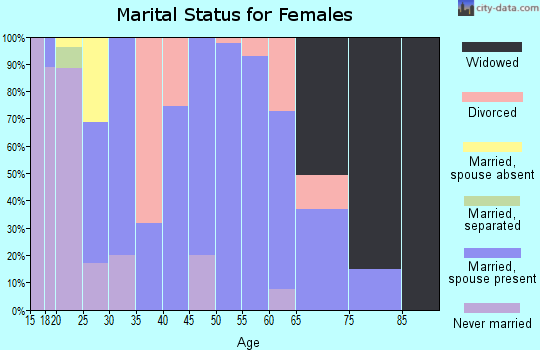 Zip code 43728 marital status for females