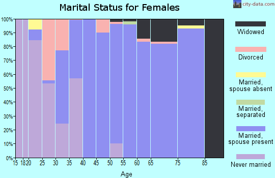 Zip code 43732 marital status for females