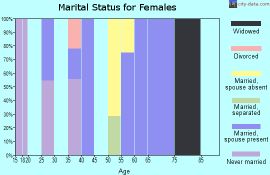 Zip code 43738 marital status for females