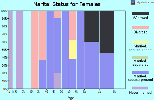Zip code 43740 marital status for females