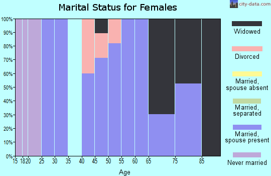 Zip code 43746 marital status for females