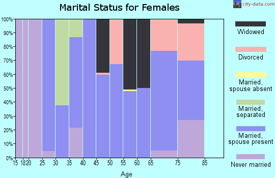 Zip code 43767 marital status for females