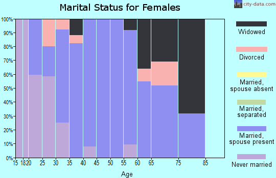 Zip code 43824 marital status for females