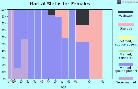 Zip code 43843 marital status for females
