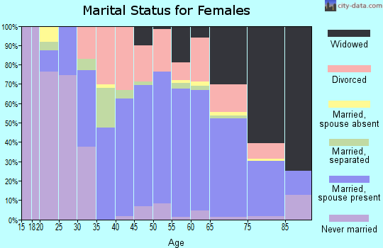 Zip code 43906 marital status for females