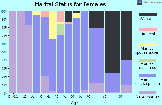 Zip code 43910 marital status for females