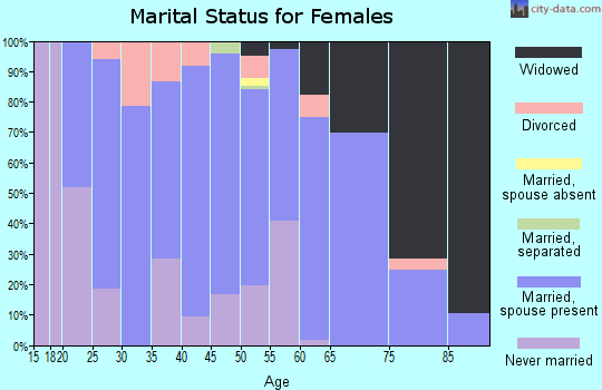 Zip code 43917 marital status for females