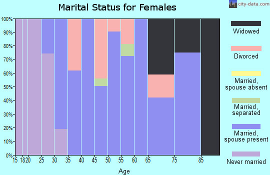 Zip code 43933 marital status for females