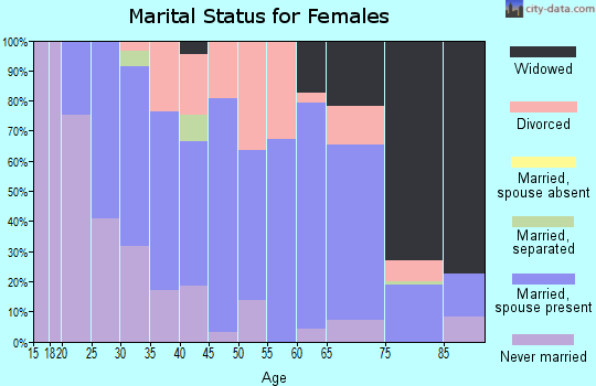 Zip code 43938 marital status for females