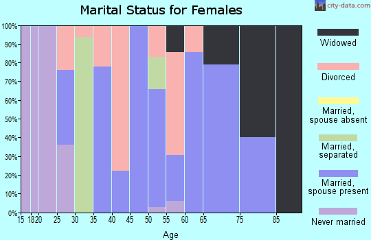 Zip code 43939 marital status for females