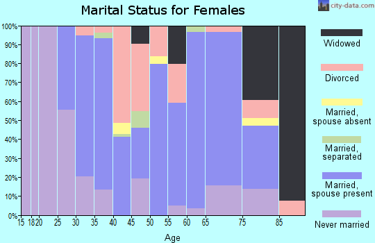 Zip code 43944 marital status for females