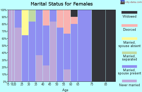 Zip code 44049 marital status for females