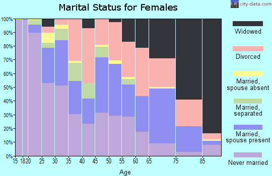 Zip code 44306 marital status for females