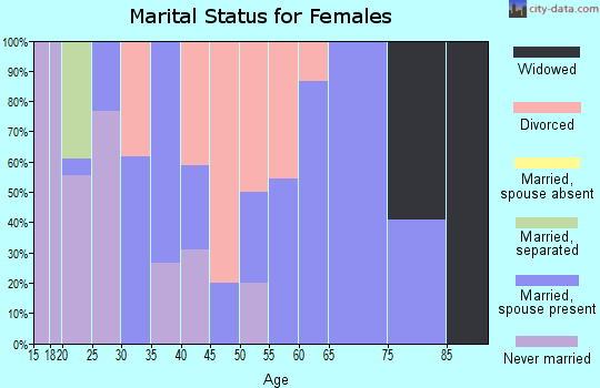Zip code 45001 marital status for females