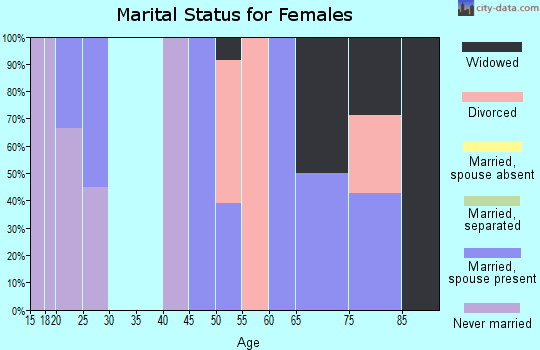 Zip code 45032 marital status for females