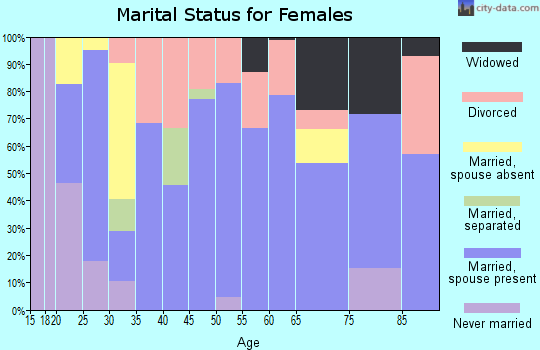 Zip code 45130 marital status for females