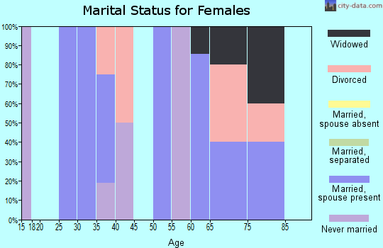 Zip code 45132 marital status for females