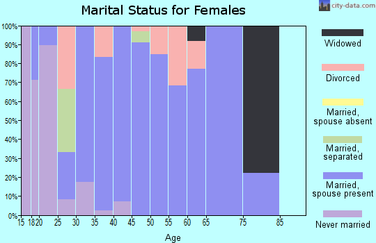 Zip code 45148 marital status for females