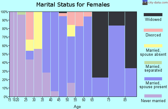 Zip code 45153 marital status for females