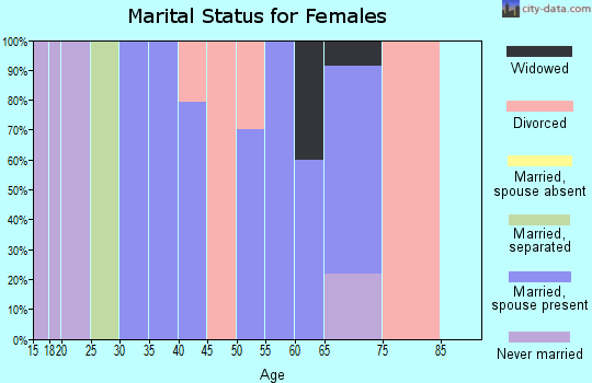 Zip code 45155 marital status for females