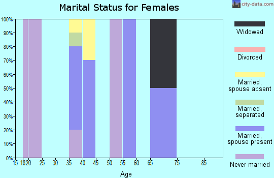 Zip code 45156 marital status for females