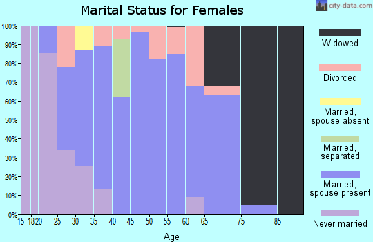 Zip code 45162 marital status for females