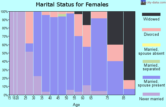 Zip code 45174 marital status for females